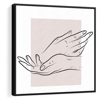 Obraz w ramie 50x50 - Wibracje Nieprzewidywalnych Form - bogo plakat, dłonie - rama czarna