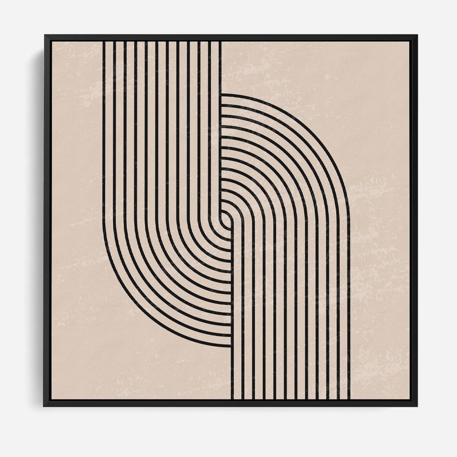 Obraz w ramie 50x50 - Puls Abstrakcji - abstrakcyjne linie, geometria - rama czarna