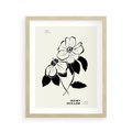 Plakat w ramie 40x50 - Poezja kwiecistej kreski - kwiaty, minimalistyczne - rama drewno
