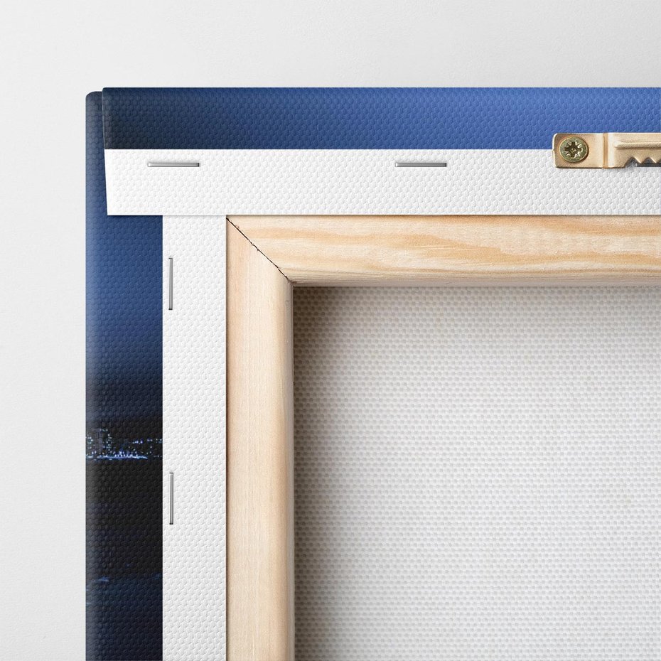 Obraz na płótnie 140x70 - Nocne miasto most - noc, miasto