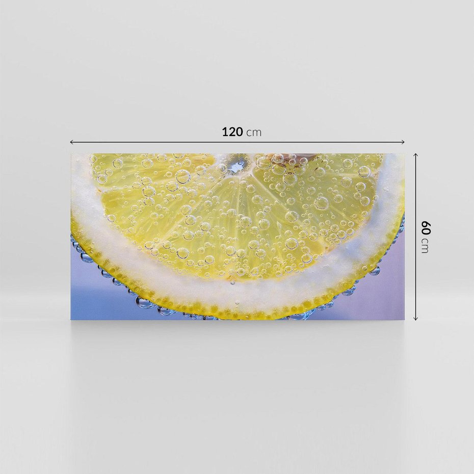 Obraz na płótnie 120x60 - Cytryna - Żółte Orzeźwienie - cytryna, owoce