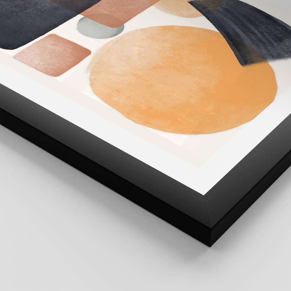 Plakat w ramie 30x40 - Geometria w Abstrakcji - abstrakcja, proste formy - rama czarna
