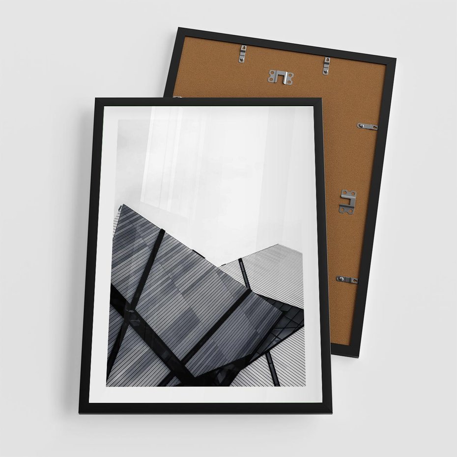 Plakat w ramie 50x70 - Nowoczesna Metropolia - architektura, proste linie - rama czarna