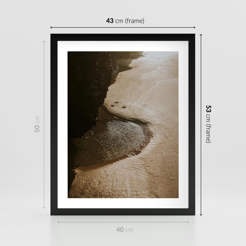 Plakat w ramie 40x50 - Relaksujący Raj - plaża, morze - rama czarna