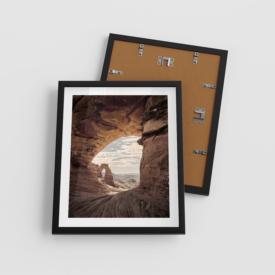 Plakat w ramie 40x50 - Kanionowy Labirynt - pustynia, skały - rama czarna