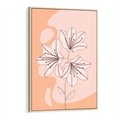 Obraz w ramie 50x70 - Kwiatowa Harmonia - minimalistyczny plakat, pudrowe kwiaty - rama drewno