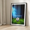 Plakat w ramie 30x40 - Piłkarska ekscytacja w momencie gola - piłka, nożna - rama czarna