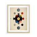 Plakat w ramie 40x50 - Bezgraniczny Taniec Światła - abstrakcyjna geometryczna kompozycja, koła linie - rama drewno