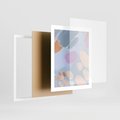 Plakat w ramie 40x50 - Migocące Pastelowe Spektrum - abstrakcyjne akwarelowe plamy, pastele - rama biała