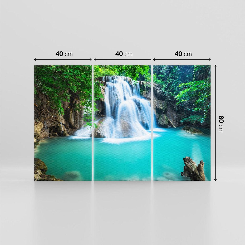 Obraz na płótnie 120x80 - Tajlandia: wodospad w zielonym lesie - Tajlandia, wodospad