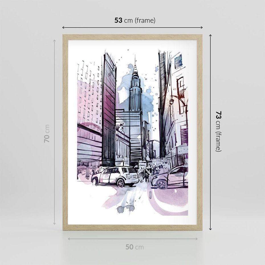Plakat w ramie 50x70 - Miasto ożywione pulsującym życiem - szkocja, miasto - rama drewno
