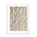 Plakat w ramie 50x70 - Geometryczne 3D: Abstrakcyjna Harmonia - geometryczne, 3D - rama biała