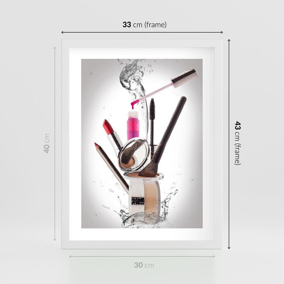 Plakat w ramie 30x40 - Moda, makijaż i relaks - moda, makijaż - rama biała