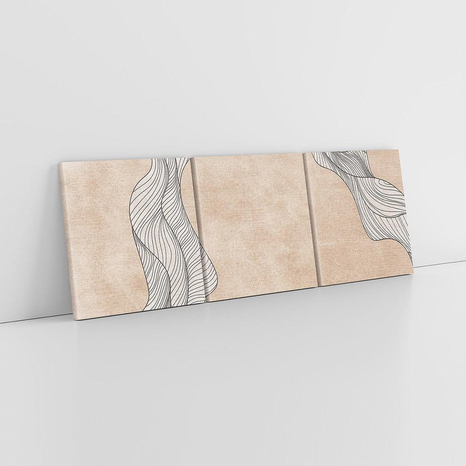 Obraz na płótnie 90x30 - Symfonia uczuć i kształtów - delikatna kompozycja, falujące linie