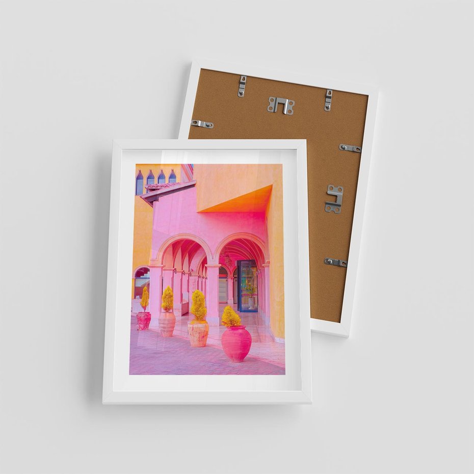 Plakat w ramie 30x40 - Marokańskie pastele - marokański, pastele - rama biała