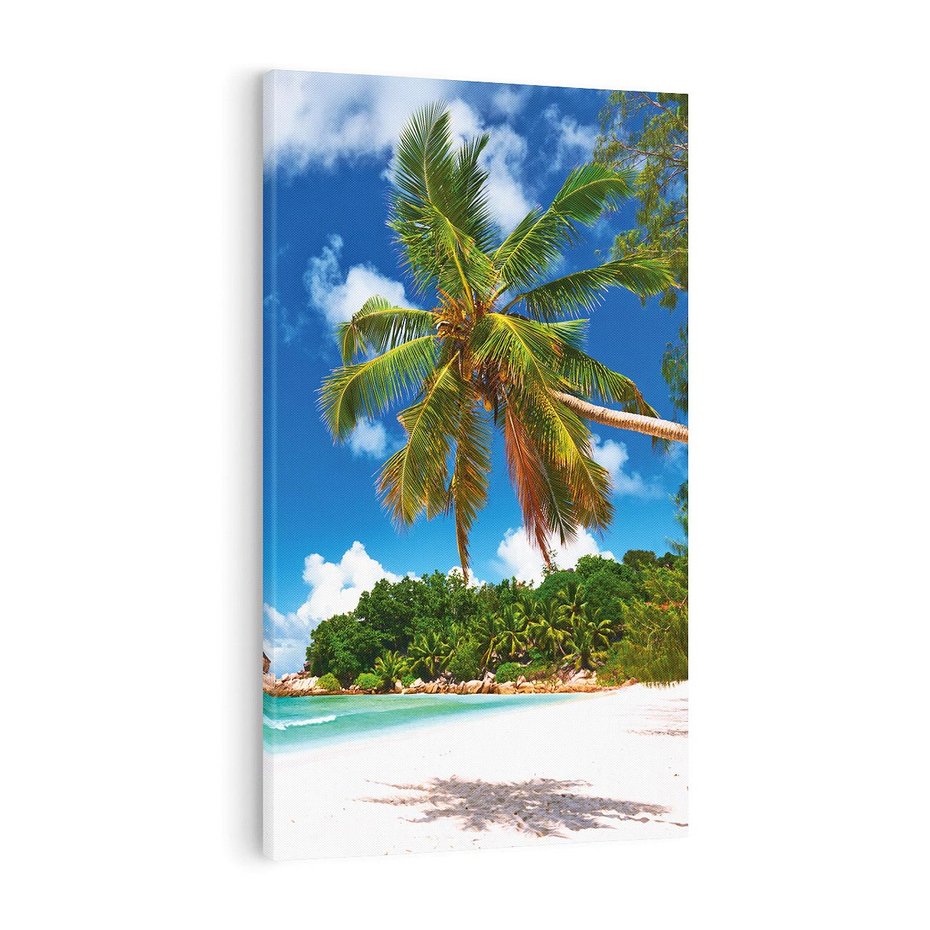 Obraz na płótnie 50x70 - Oaza palm na plaży - palma, plaża