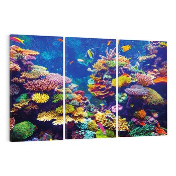 Obraz na płótnie 120x80 - Podwodne Zaczarowanie - kolorowa rafa koralowa, ukwiały