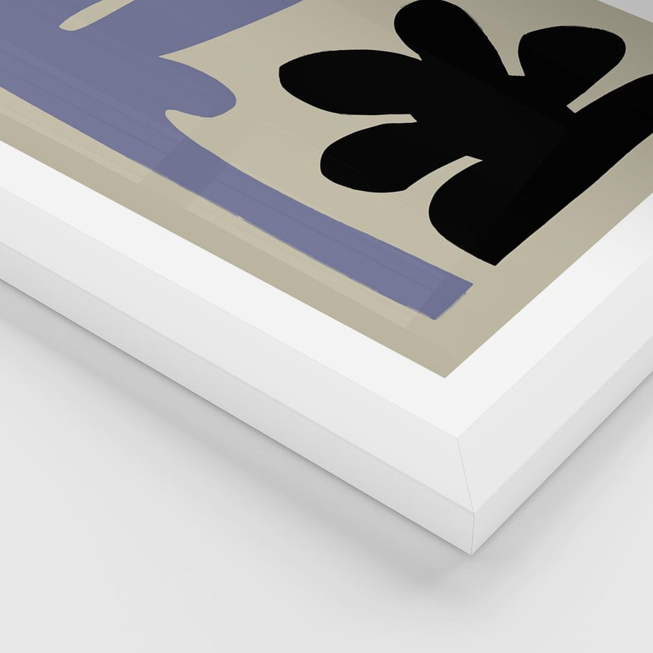 Plakat w ramie 50x70 - Abstrakcyjne Interakcje Form - minimalizm, boho plakat - rama biała