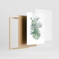 Plakat w ramie 30x40 - Liście i Życie: Akwarelowa Oaza - akwarelowy obrazek, pamy - rama drewno