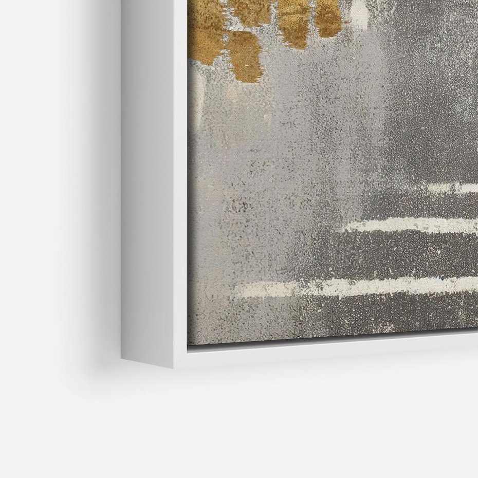 Obraz w ramie 80x80 - Malowane impresje zmysłów - abstrakcyjne plamy, linie - rama biała