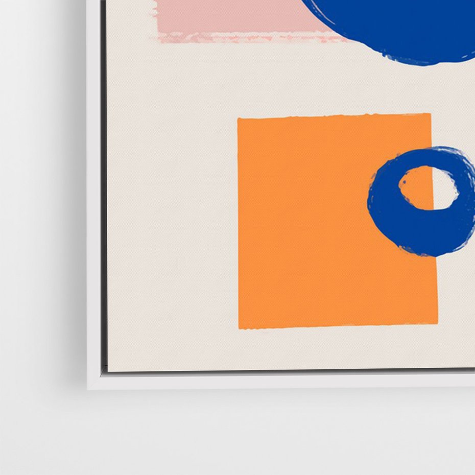 Obraz w ramie 70x100 - Migocące Plamiste Echa - abstrakcja, nowoczesny plakat - rama biała