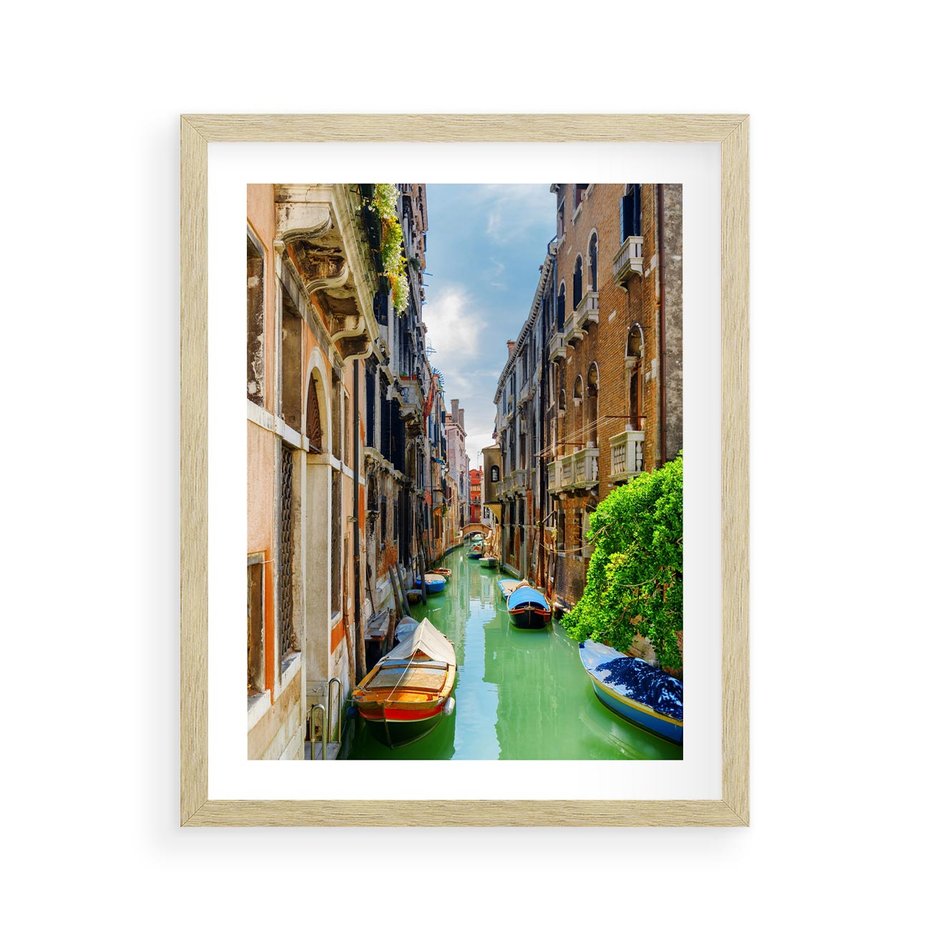 Plakat w ramie 40x50 - Wenecja: romantyczne miasto wodnych dróg - Wenecja, Włochy - rama drewno