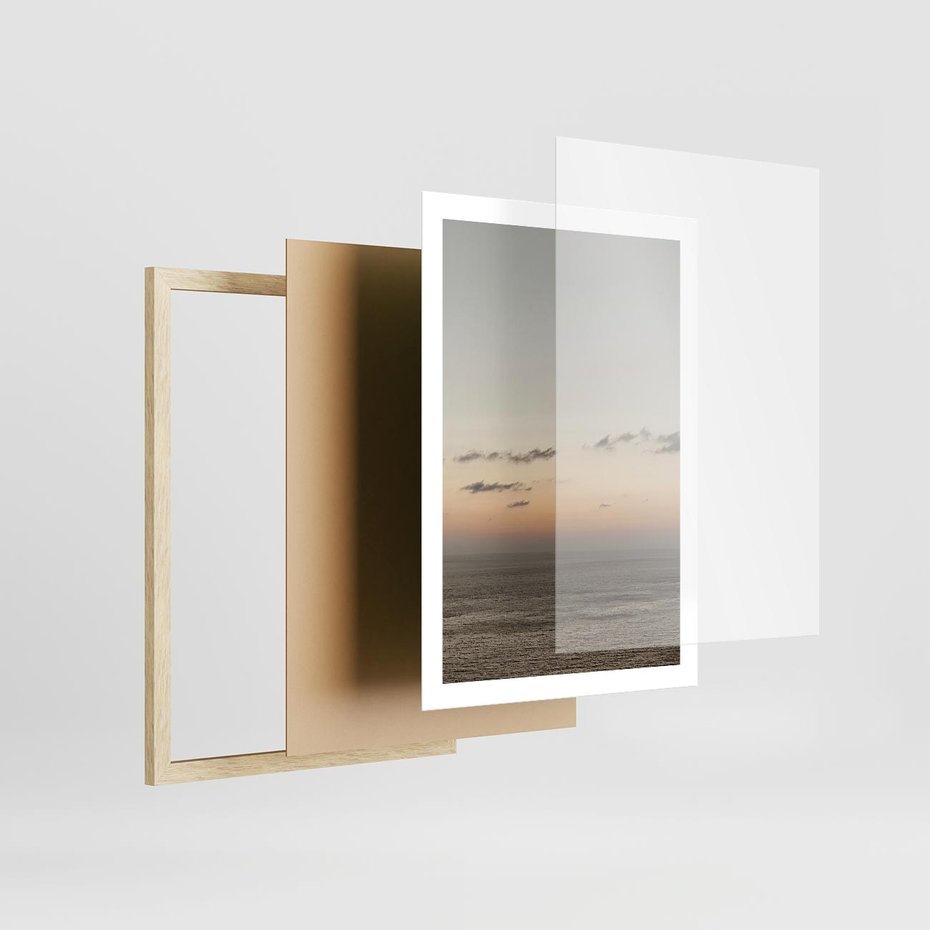 Plakat w ramie 50x70 - Chwila Romantyzmu - morze, niebo - rama drewno