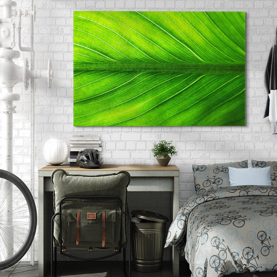 Obraz na płótnie 120x80 - Abstrakcja: interpretacje w liściach - liść, abstrakcja