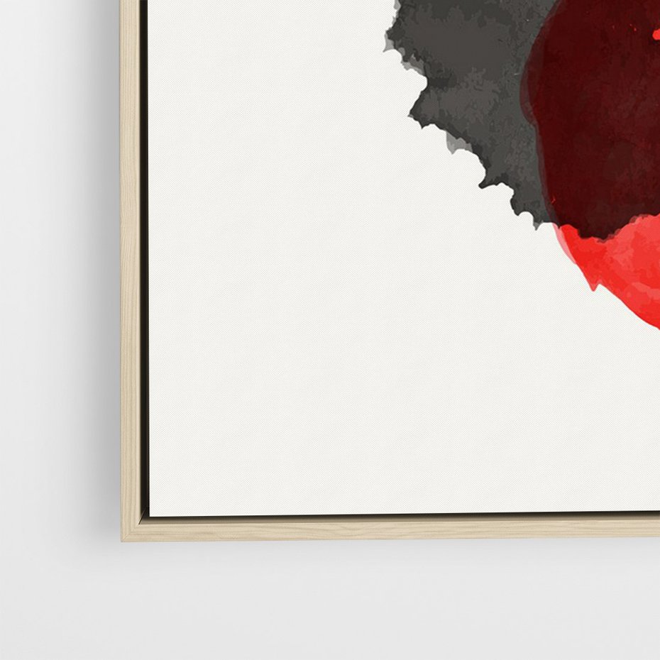 Obraz w ramie 80x120 - Wibracje Linii - abstrakcyjne nieregularne plamy, czarny - rama drewno