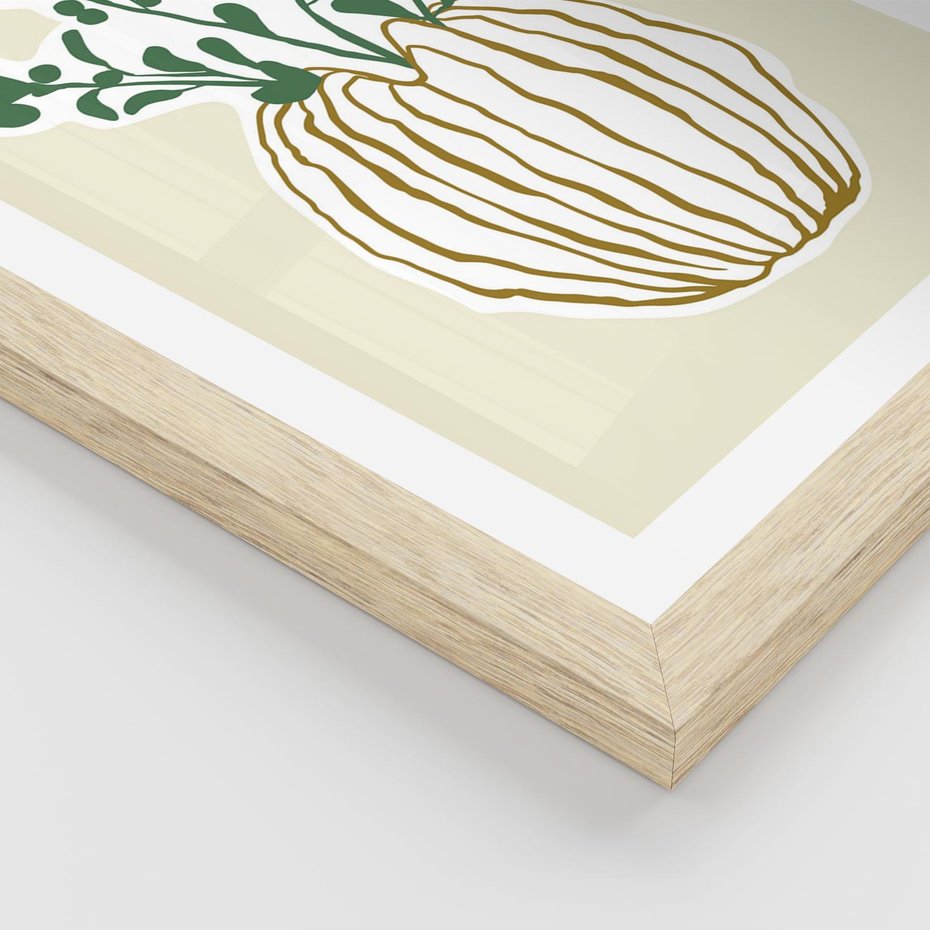 Plakat w ramie 30x40 - Przenikające Formy - abstrakcyjny plakat, kwiaty - rama drewno