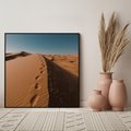 Obraz w ramie 50x50 - Piasek pustyni w ogniu - pustynia, piasek - rama czarna