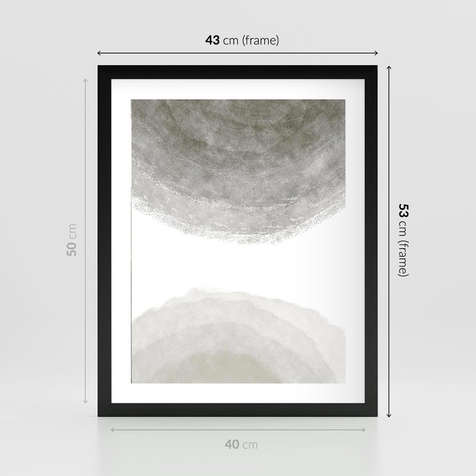 Plakat w ramie 40x50 - Impresje Energii - rozmyte cienie, abstrakcja - rama czarna