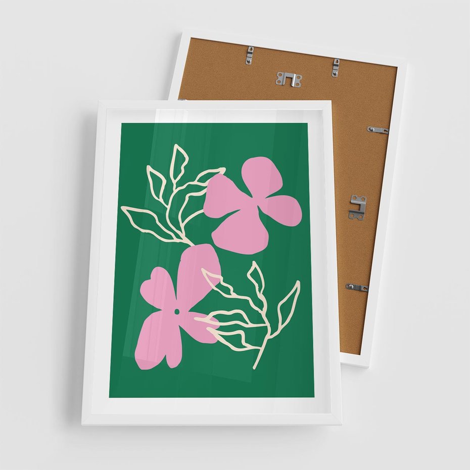 Plakat w ramie 50x70 - Wewnętrzne Fale - abstrakcyjny plakat, boho styl - rama biała