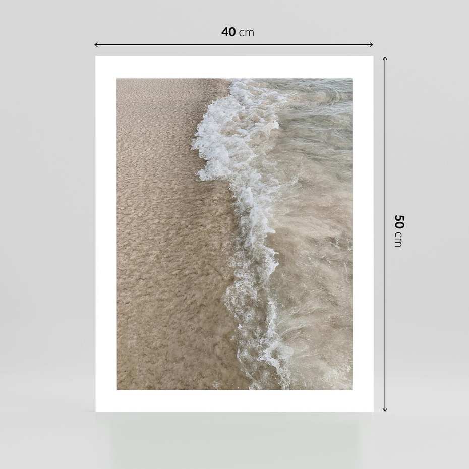 Plakat bez ramy 40x50 - Fale Morza na Piasku - plaża, morze