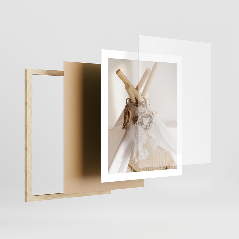 Plakat w ramie 40x50 - Oaza Swobodnego Stylu - boho, tipi - rama drewno