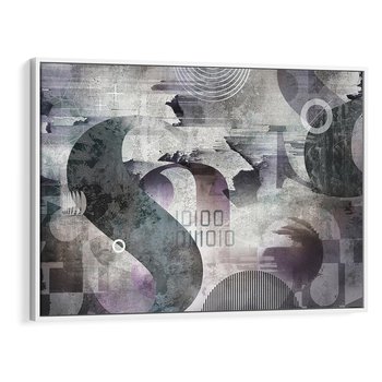 Obraz w ramie 70x50 - Nocne opowieści w barwach - typografia, abstrakcja - rama biała