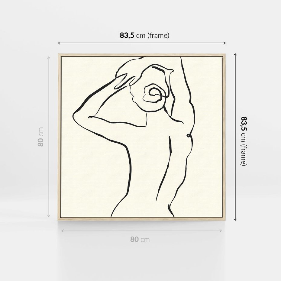 Obraz w ramie 80x80 - Tajemniczy Rytm - kobieta, posąg - rama drewno