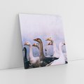 Obraz na płótnie 60x60 - Spotkanie Wśród Piór - uchwycony moment, fotografia