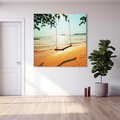 Obraz na płótnie 40x40 - Tropikalna plaża i huśtawka - plaża, tropiki
