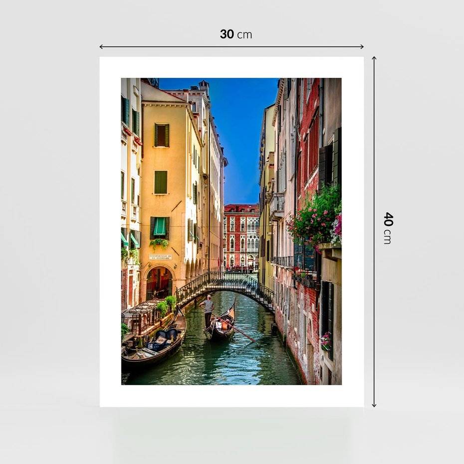 Plakat bez ramy 30x40 - Romantyczna Gondola - Wenecja, gondola