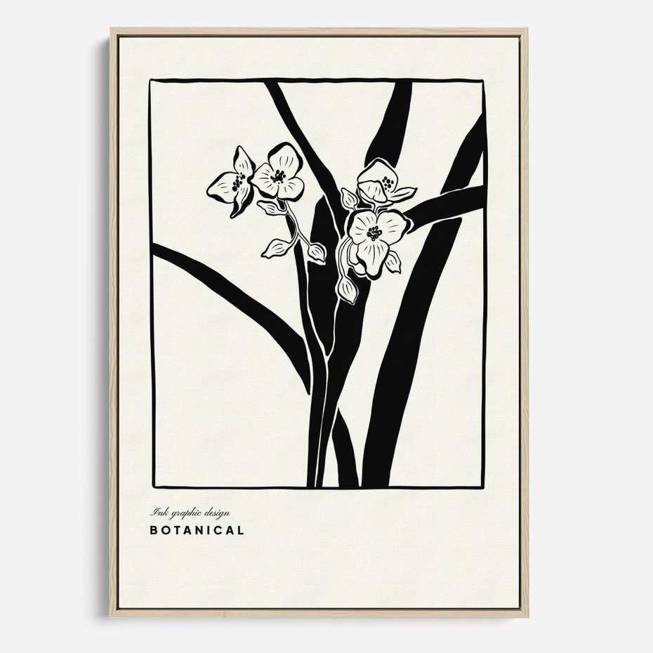 Obraz w ramie 80x120 - Symfonia kwiatowej ekspresji - kwiat, grafika - rama drewno