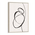 Obraz w ramie 50x70 - Modernistyczne Refleksje - abstrakcyjne szkicowane linie, minimalizm - rama drewno