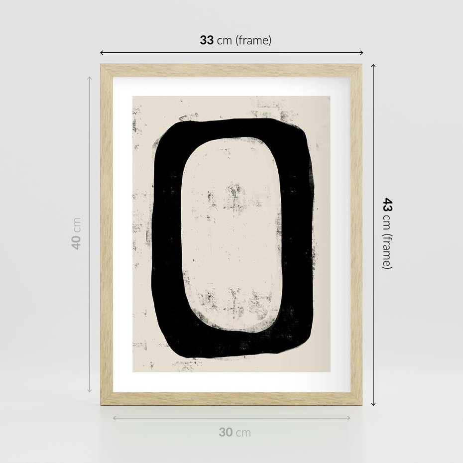 Plakat w ramie 30x40 - Wnętrza Kształtów - abstrakcja, minimalizm - rama drewno