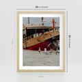 Plakat w ramie 40x50 - Przygoda na Horyzoncie - port, statek - rama drewno