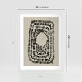 Plakat w ramie 30x40 - Zaklęte Wnętrza - boho plakat, czarne kropki kreski - rama biała