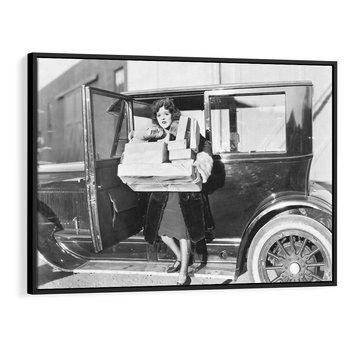 Obraz w ramie 100x70 - Nostalgiczna Podróż - fotografia vintage, lata 30 - rama czarna