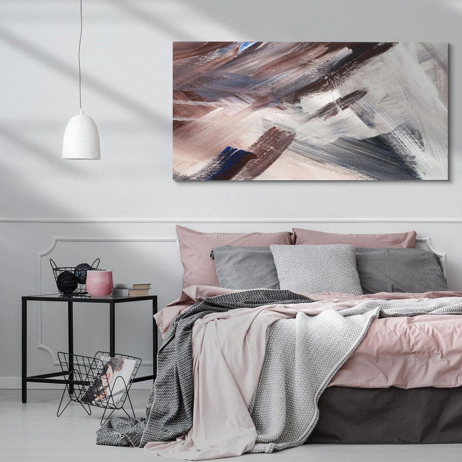 Obraz na płótnie 120x60 - Eksploracja Dramaturgii - abstrakcyjny chaos, chatyczne maźnięcia pędzla