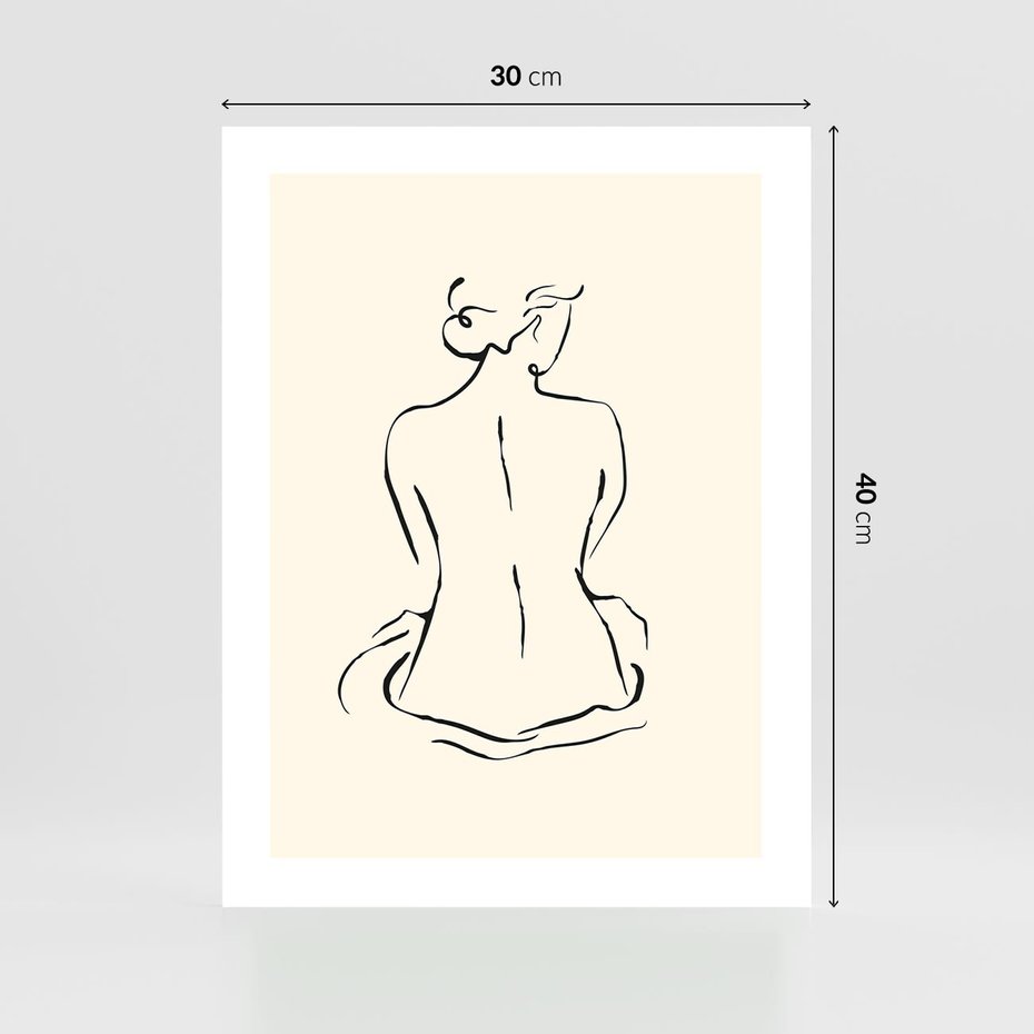 Plakat bez ramy 30x40 - Migotliwa Symfonia - kobieta akt, minimalizm