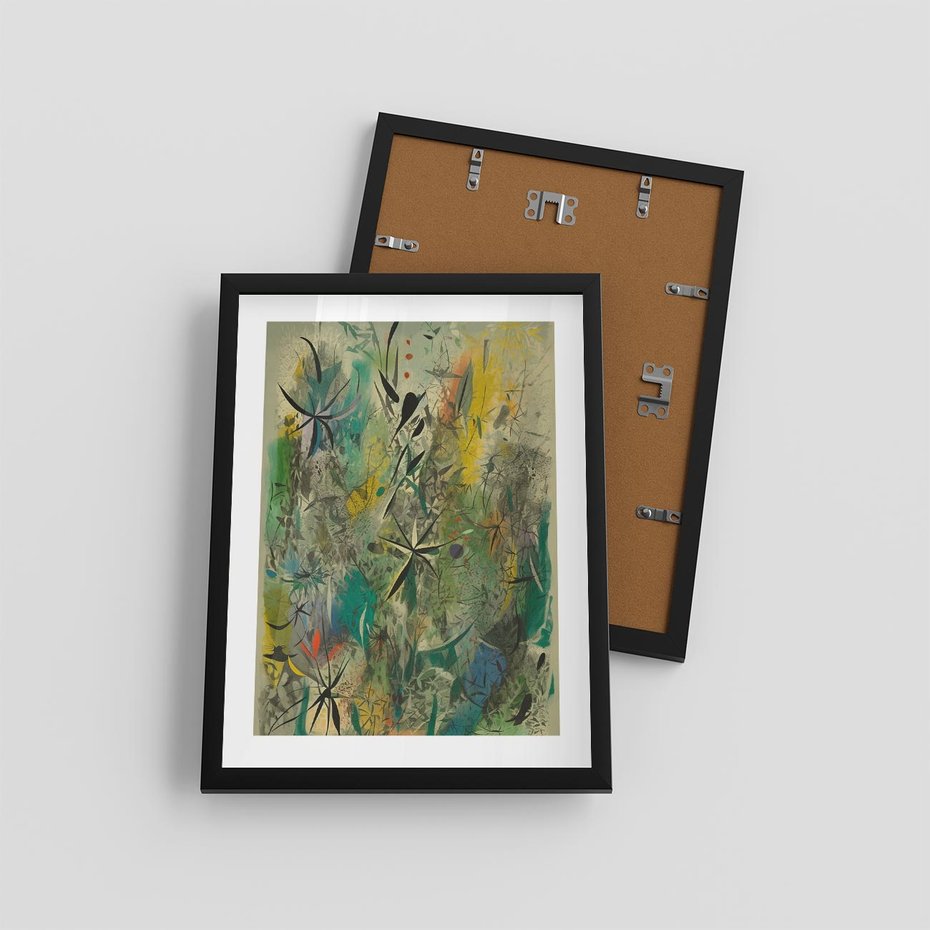 Plakat w ramie 30x40 - Tajemnicze Konstrukcje Form - abstrakcyjny obraz, mnogość kolorów - rama czarna