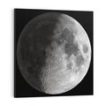 Obraz na płótnie 70x70 - Kontrastowy księżyc w czerni i bieli - księżyc, czarno
